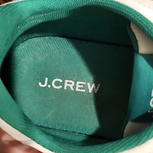 J Crew Retro Suede Leather Sneakers Trainers Green & White Size 8 - Picture 7 of 11